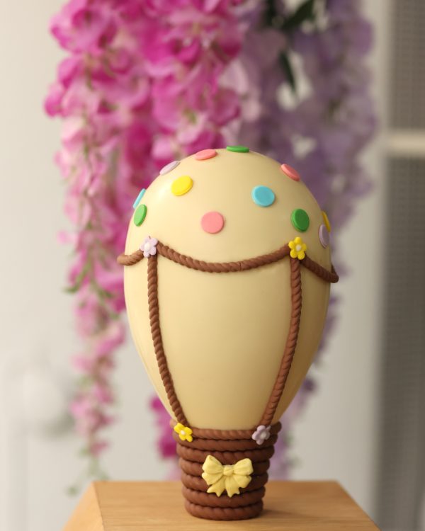 Πασχαλινό σοκολατένιο αυγό Αερόστατο - Μπεζ - Melisoula
